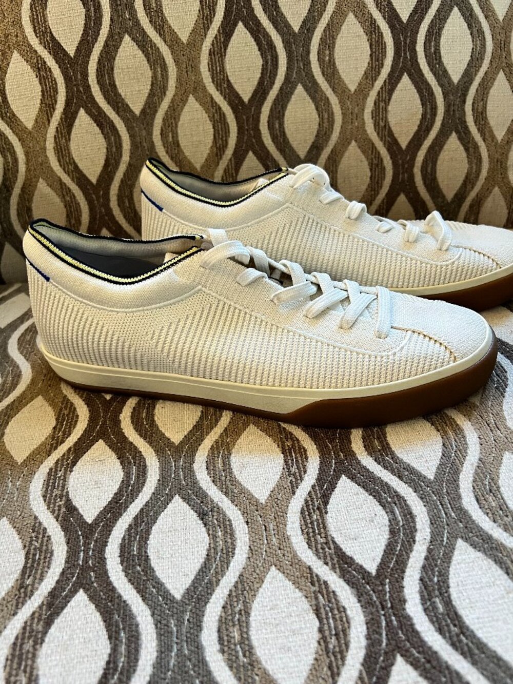 Rothy's "The Lace-Up" Vanilla Knit Sneakers NWOT S9